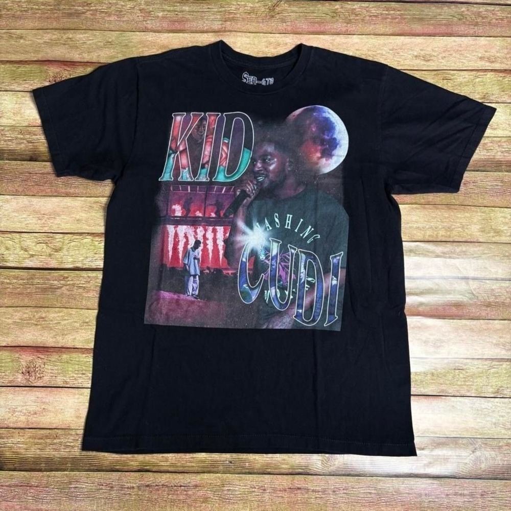 Grail Sergio Calabasas x Kid Cudi black graphic t-shirt. Item 428